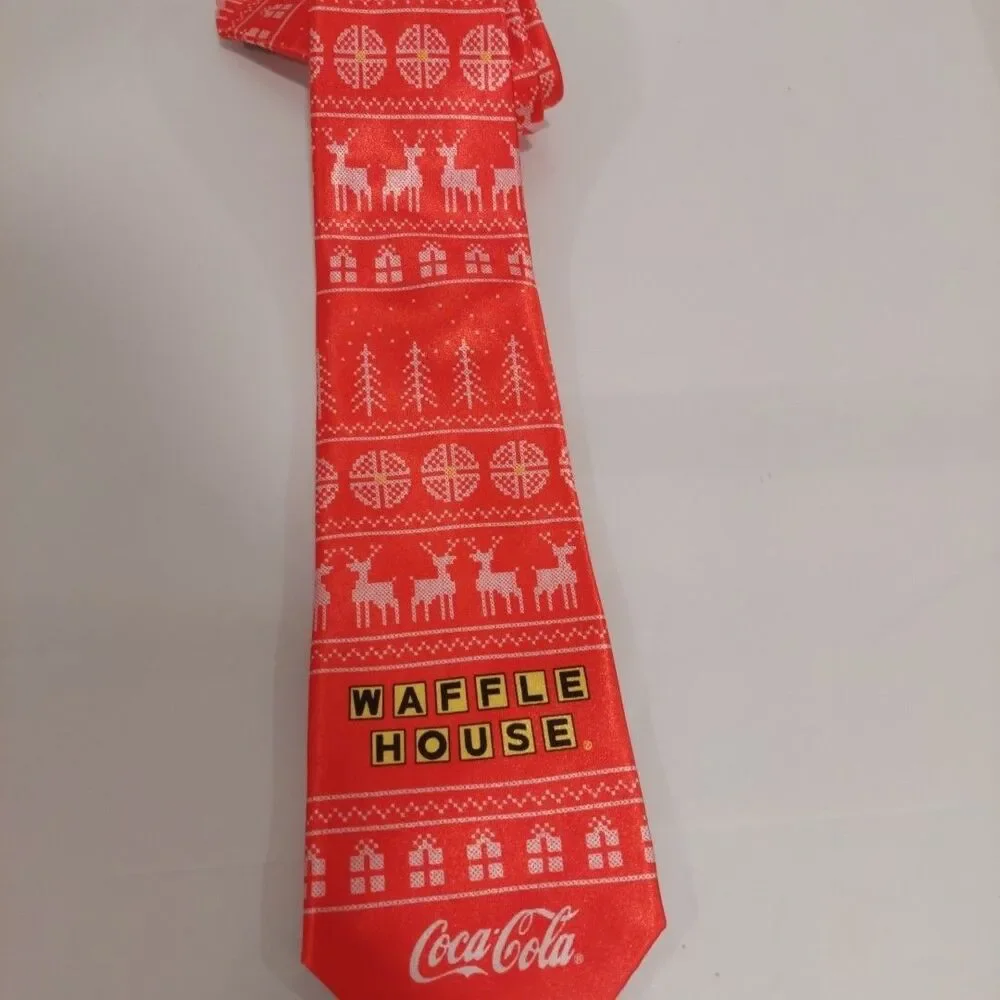 Waffle House Coca Cola Red Christmas Tie